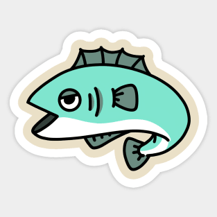 cute blue simple fish Sticker